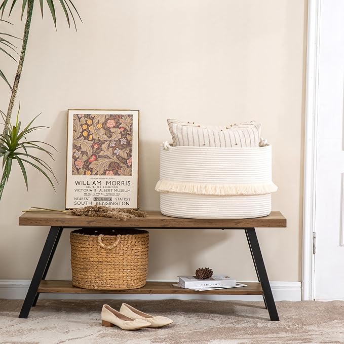 KAKAMAY Large Blanket Basket, Woven Baskets - Image 6