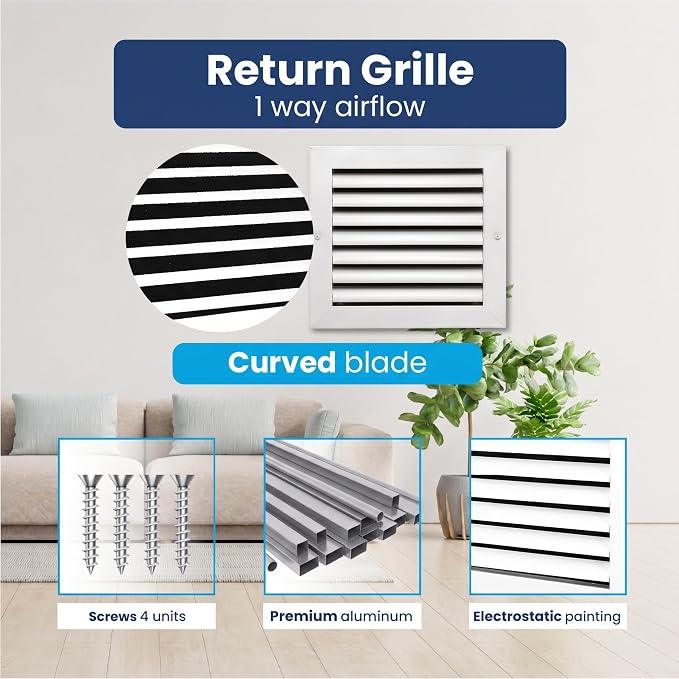 12x12 Aluminum Wall Ceiling Air Return Vent Cover HVAC Rustproof Grille - Image 4