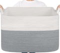 Goodpick 105L Extra Large Woven Blanket Basket Cotton Rope Storage Baskets by Goodpick