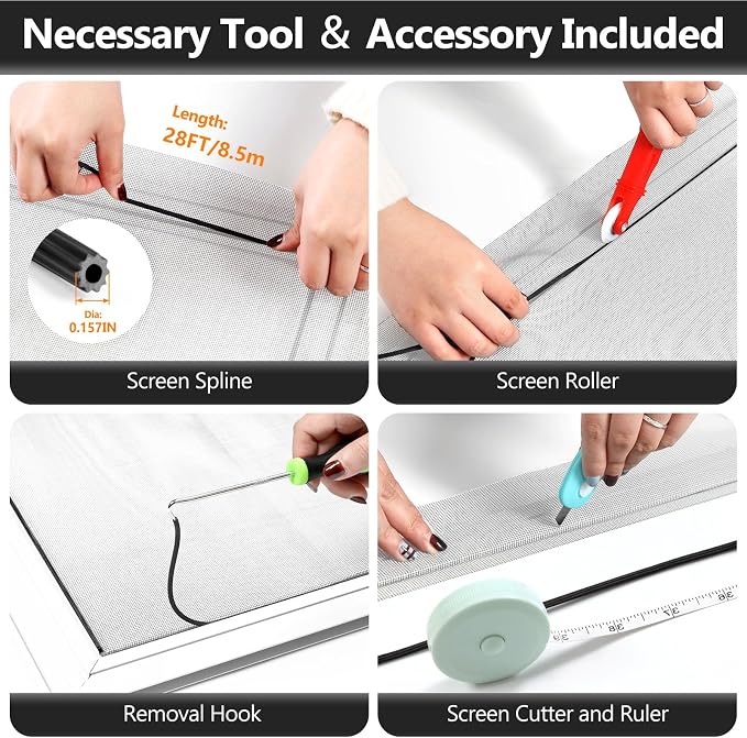 Secopad Window Screen and Screen Door Mesh Repair Kit, 39in x 118in | - Image 4