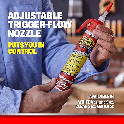 Flex Caulk, Waterproof & Weatherproof Hybrid Polymer Sealant, Baseboards - Image 3