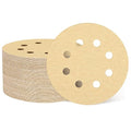 HARFINGTON 50Pcs 5Inch Sanding Discs 180Grit Yellow Aluminum Oxide 8 Hole | by HARFINGTON
