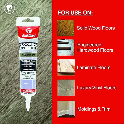 Red Devil 056050 Flooring Repair Filler, 5 oz., Medium Gray, 1 Pack - Image 3