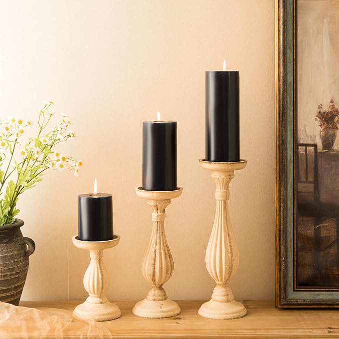 MOZEAL 3" x 6" Hand-Poured Unscented Candle, Dripless Pillar Candle Set of 3 - Image 6