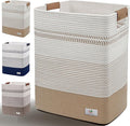 Large Laundry Hamper Basket, 85L Cotton Rope Woven Storage Bin by AINUOQI