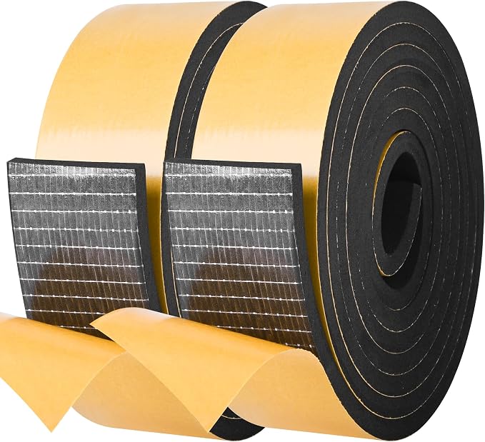 Self Adhesive Foam Tape Weatherstrip 2in x 1/4in x 13Ft High Density Foam by Kikerike