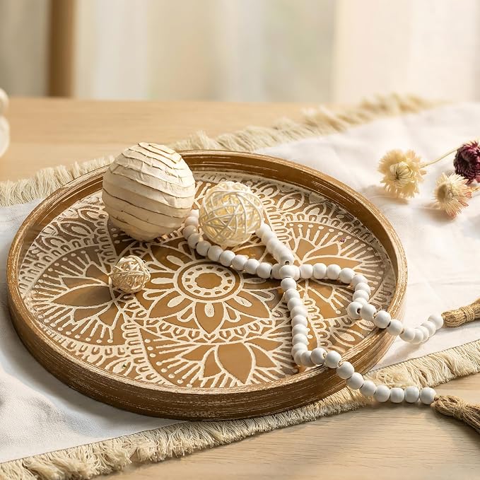 Hanobe 2Pcs Round Decorative Trays by Hanobe