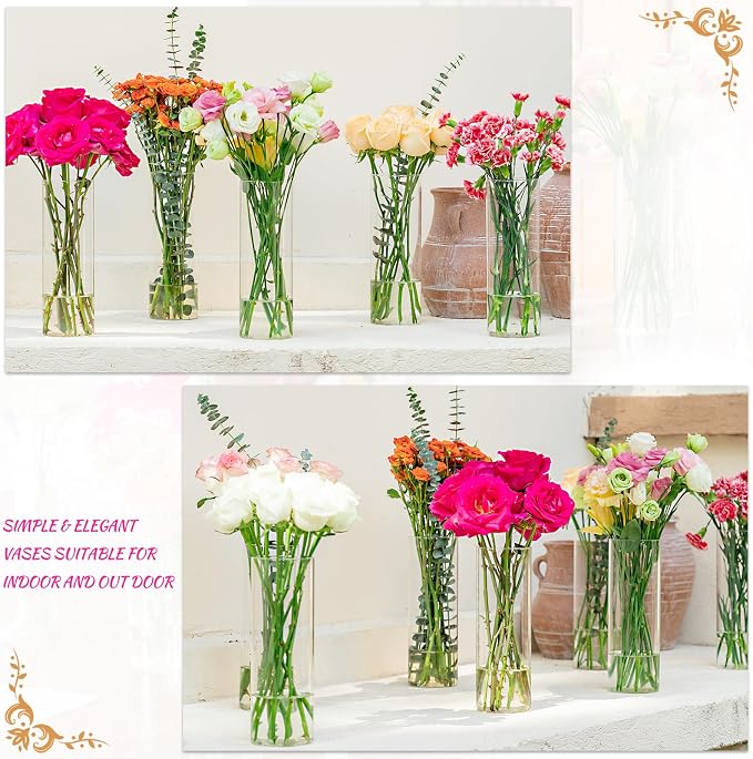 7pcs Glass Cylinder Vases for Centerpieces - Image 6