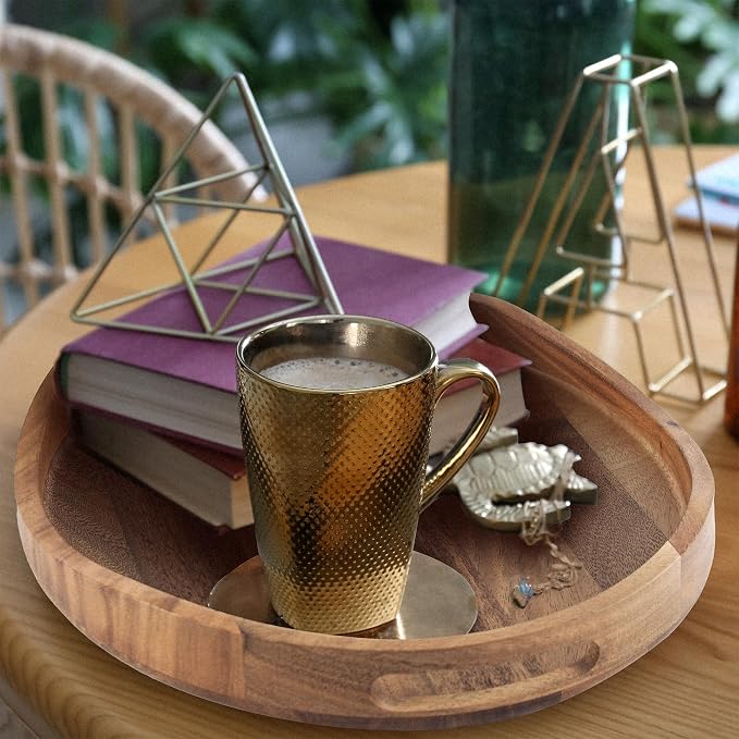 Acacia Wood Serving Tray with Handles - Image 5