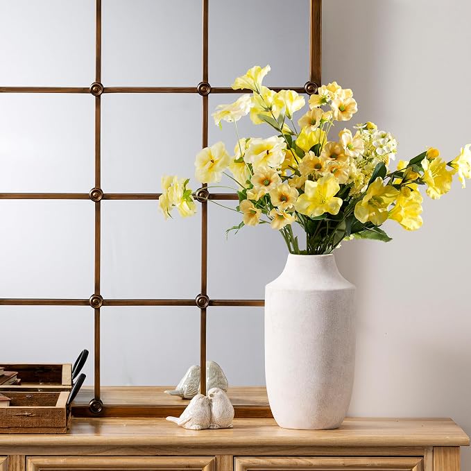 Mitt&Ditt Ceramic Flower Vase, 12.5 inch Tall Off-White Vase, Large Decorative - Image 5