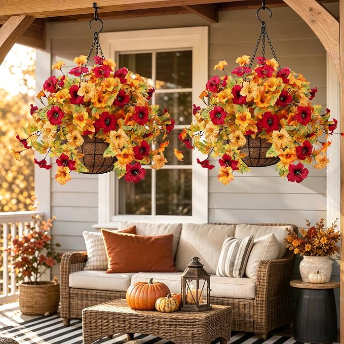 Alupssuc 8PCS Artificial Fall Flowers Fake Plants - Image 4