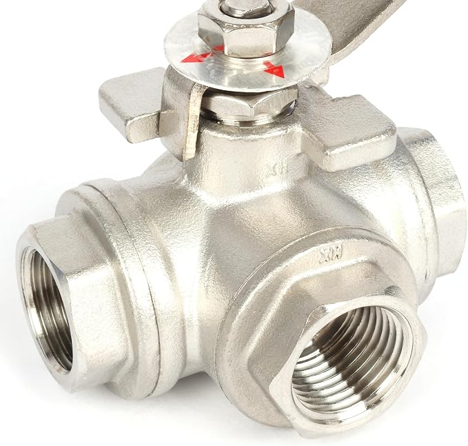 U.S. Solid 1/2" 3 Way Ball Valve - Image 2