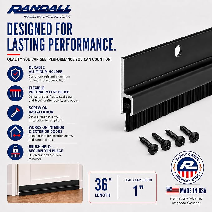 Randall Manufacturing Co., Inc | Door Sweeps – Aluminum & Brush | Brush Sweeps - Image 4