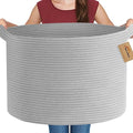 Extra Large Grey Storage Basket, Kids Toy Baskets Bins, Decorative Pillow Towel by MEGASKET