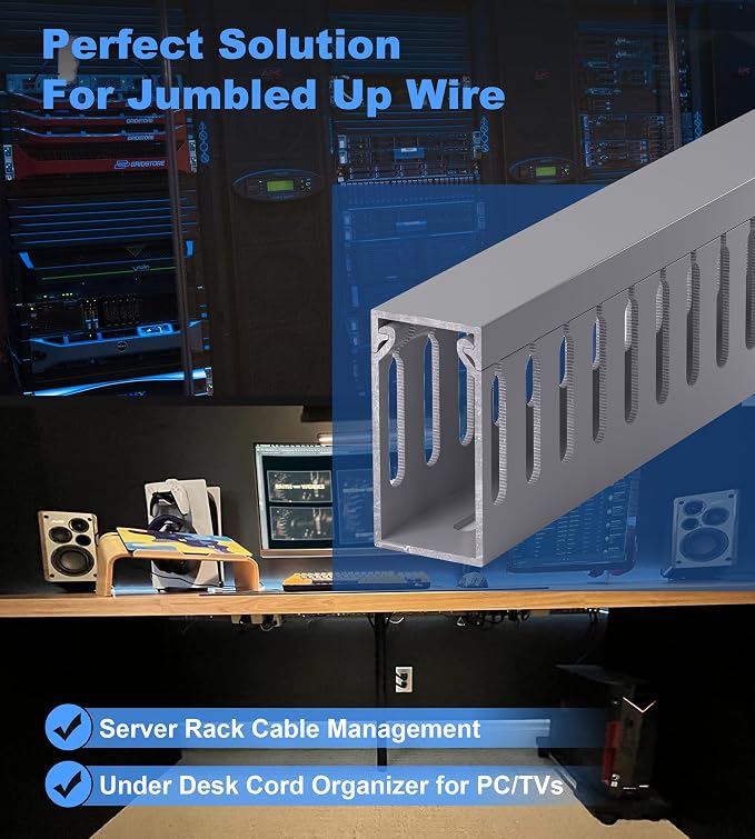 ZhiYo 2" H x 1" W Cable Management Raceway, 99in Under Desk Channel, 16.5in Each - Image 4