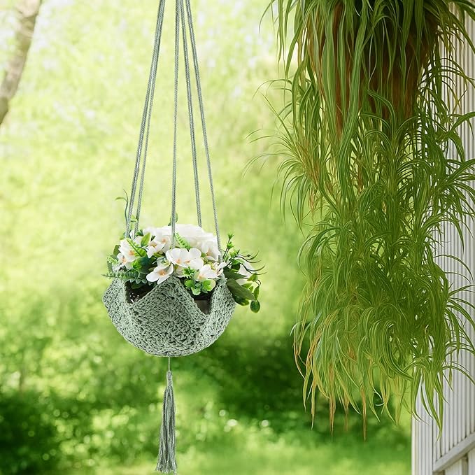 Shappy 1 Pack Boho Macrame Plant Hanger - Image 5