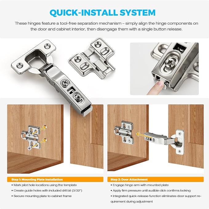 HOME EDIT 5 Pairs 10 Pack European Full Overlay Soft Close Cabinet Hinges | - Image 5