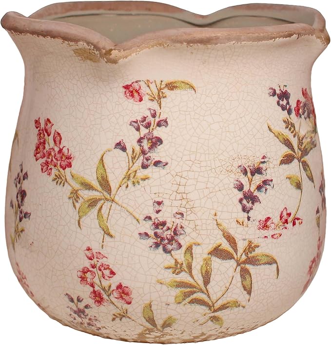 6.11" French Farmhouse Ceramic Flower Pot by XiaanJiaju