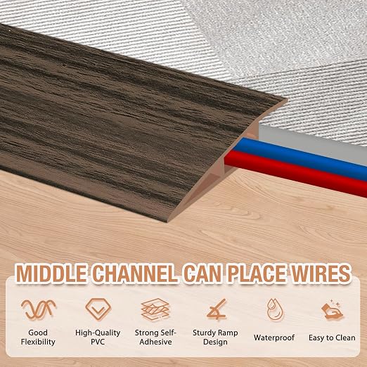 Floor Transition Strip Self Adhesive Vinyl Door Threshold Strip | Rubber - Image 3