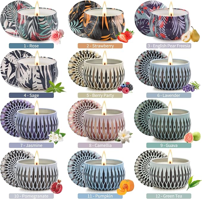 Scented Candles Gifts Set, 24 Pack Soy Wax Aromatherapy Candles | Home - Image 2