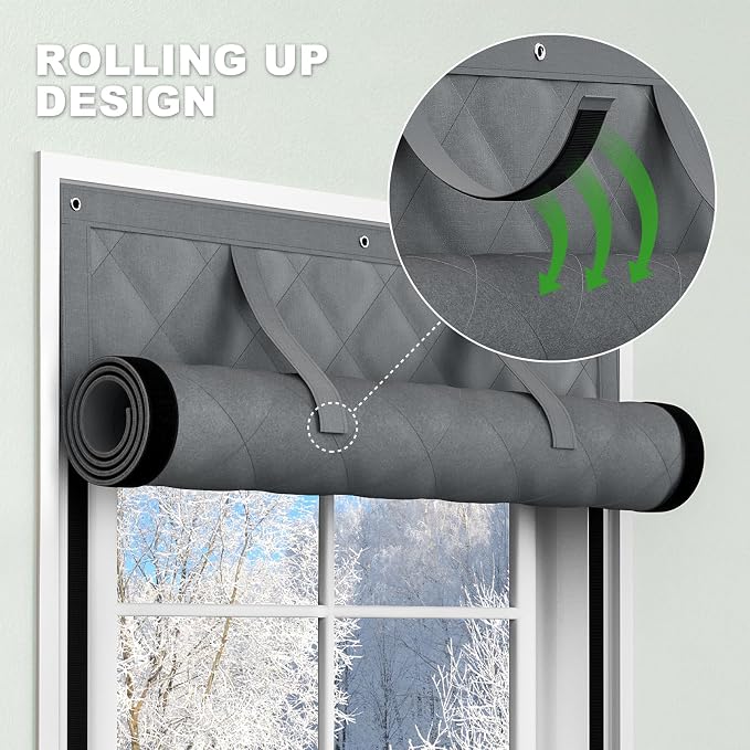 Thermal Window Cover for Winter, Oxford Cloth Cotton Layer Window Covers for - Image 4