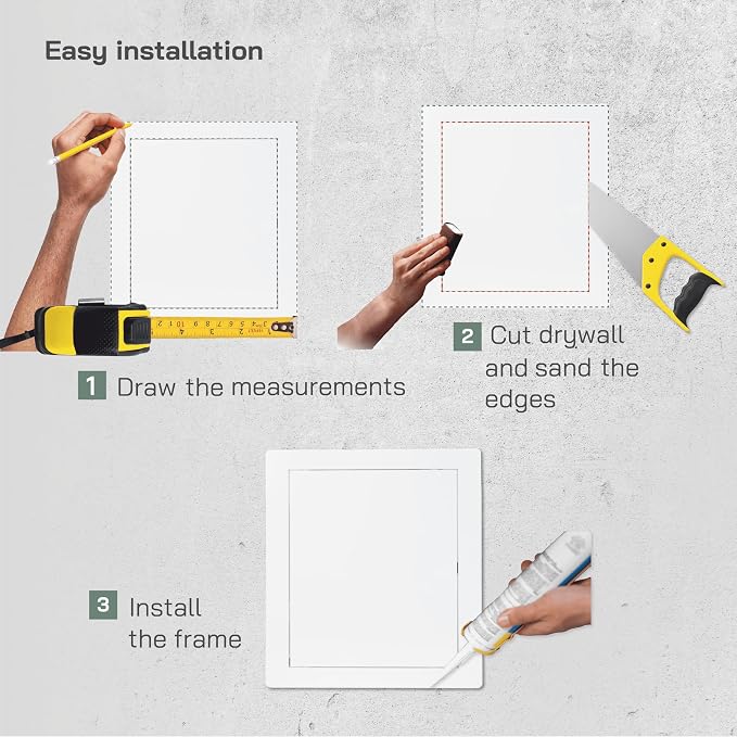 Vent Systems 6" x 6" Push-to-Open ABS Access Door – White Plastic Access Panel - Image 5