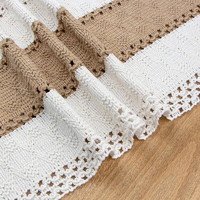 Boho Table Runner for Fall Home Decor 12x72 Farmhouse Woven Runner | 72 Inches - Image 4