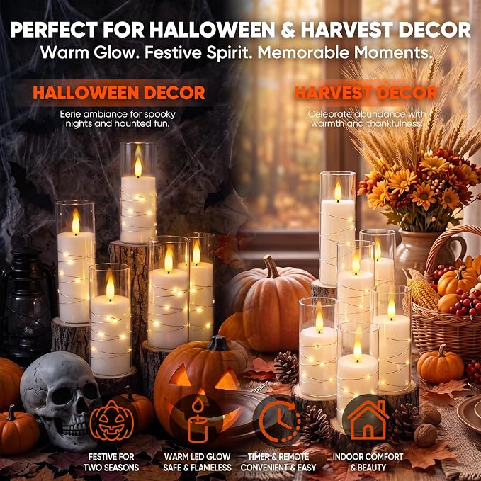 Raycare 18 Pcs Flameless Battery Operated Pillar Candles - Image 5