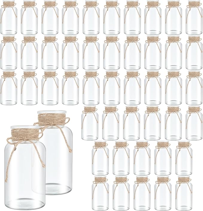 24 Pack Mason Jar Vases for Centerpieces, Wide Mouth Mason Jars by LEYIQU