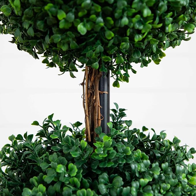 Nearly Natural 4 ft Artificial Triple Ball Boxwood Topiary Tree - Image 5