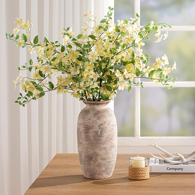 Ceramic Rustic Flower Vase, Large Farmhouse Vases Home Decor, 12.5" Tall - Image 5