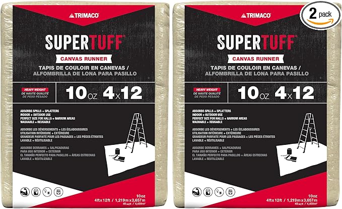 Trimaco 51127 SuperTuff Drop Cloth, 4-feet x 12-feet, 48 Sq Ft by Trimaco