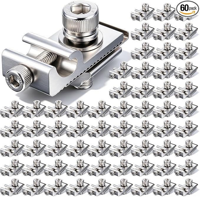 Hicarer 60 Pcs Grounding Lug 6.7mm Aluminium Alloy Rail Connector by Hicarer
