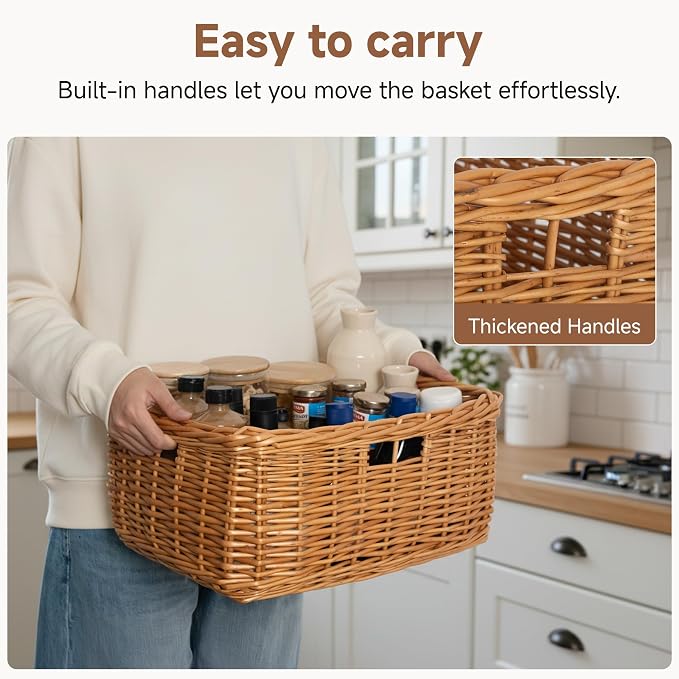 StorageWorks Pantry Baskets, Willow Storage Baskets - Image 3