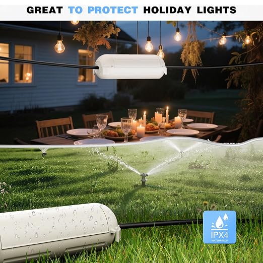 3 Pack Outdoor Extension Cord Waterproof Cover, - Image 6