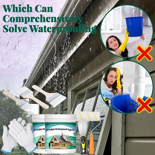 2Kg/70.5Fl.oz Invisible Waterproof Agent Indoor&Outdoor Waterproof Coating Set - Image 6