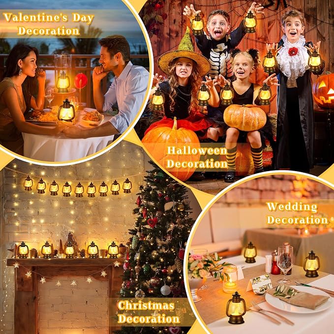 Ferraycle 120 Pcs Mini Lanterns 4 Inch Black Lamp Table Decor | Western Cowboy - Image 5