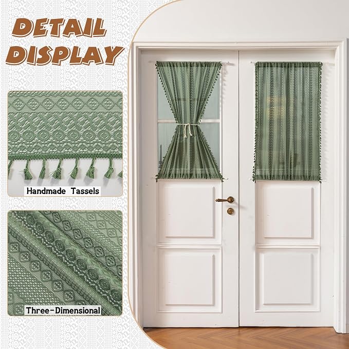 Sutuo Home Green Door Curtains 2 Panels - Image 3