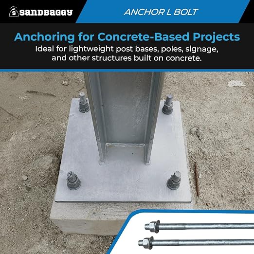 Sandbaggy 1/2" x 8" Threaded Concrete Anchor L-Bolts - Image 5