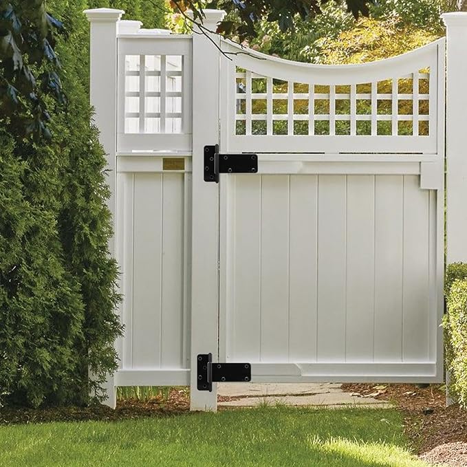 4 Pack 6” Heavy Duty Gate Hinges, 280 Lbs Capacity Black Door Hinges | T Gate - Image 6