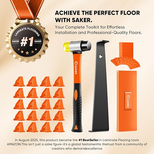 Saker Laminate Flooring Tools, 63-Piece Wood Flooring Installation Kit | LVP - Image 2