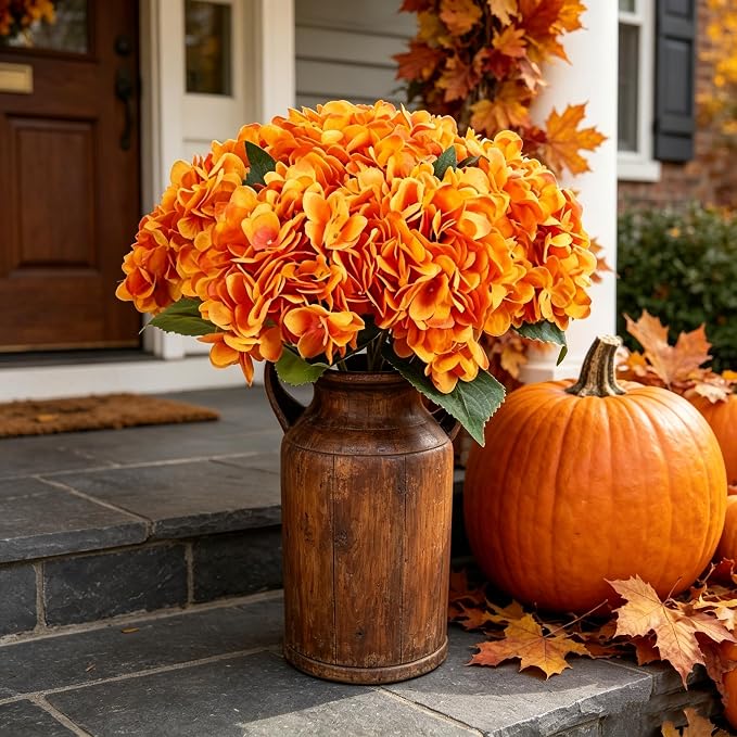 Kimura's Cabin 6pcs Hydrangea Artificial Flowers Fall Fake Hydrangea, Wedding - Image 8