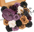 Halloween Artificial Flowers Black Flowers Mix Silk Flowers Fake Roses by FloweroyalCrafts