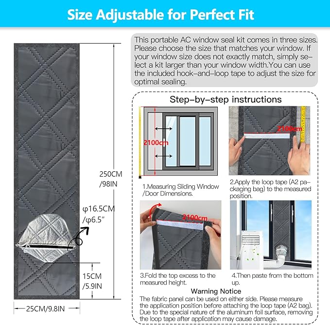 Sliding Door Ac Vent Kit, 98 Inch 3-Layer Seal - Image 7