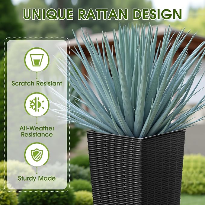 Devoko Resin 23.6'' Tall Planters - Image 2