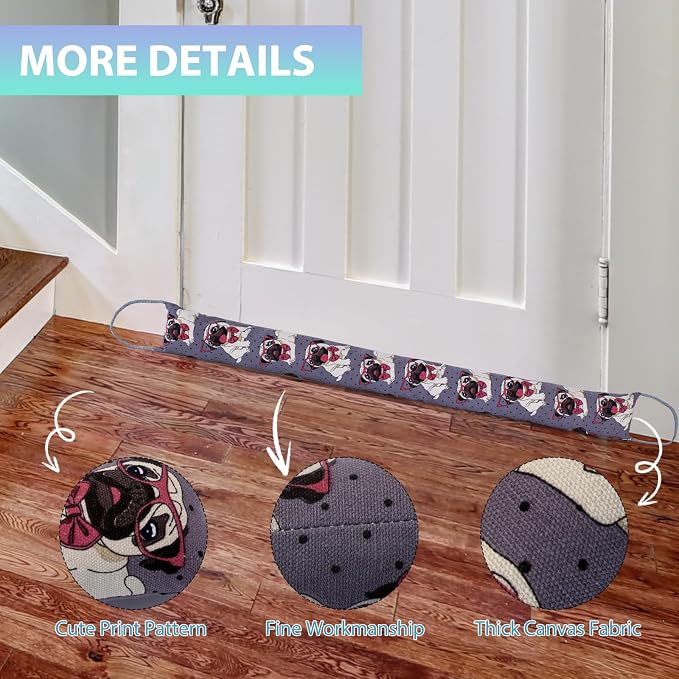 Weighted Door Draft Stopper, 2 Pack 40 Inch Under Door Blocker, Bottom of Door - Image 5