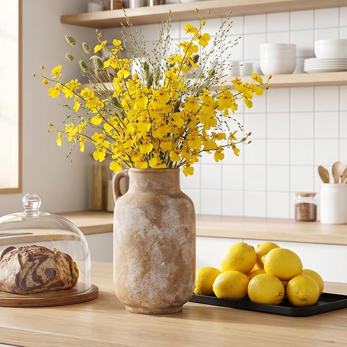 Ceramic Flower Vase, 9.3in Farmhouse Table Rustic Vases, Small Flower - Image 8