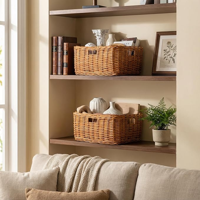 StorageWorks Pantry Baskets, Willow Storage Baskets - Image 5