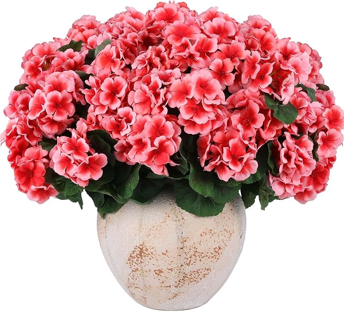 Hananona 12 Pcs Artificial Geranium Flowers - Image 2