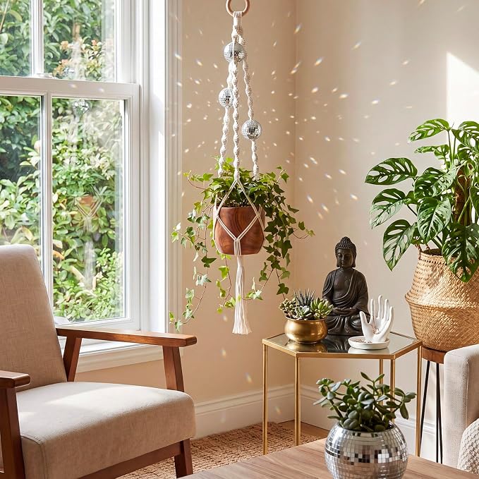 Shappy 1 Pack Boho Macrame Plant Hanger - Image 5